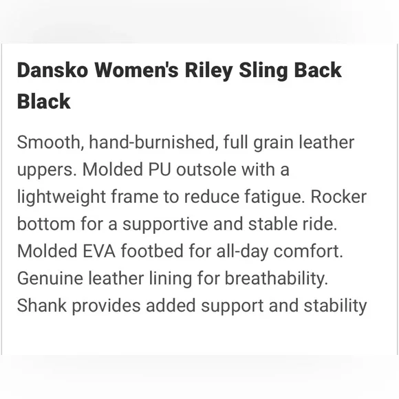 Dansko Riley Clogs Slingback Heels Euro Size 39
= US 8.5 - 9 Black Leather - Picture 9 of 9